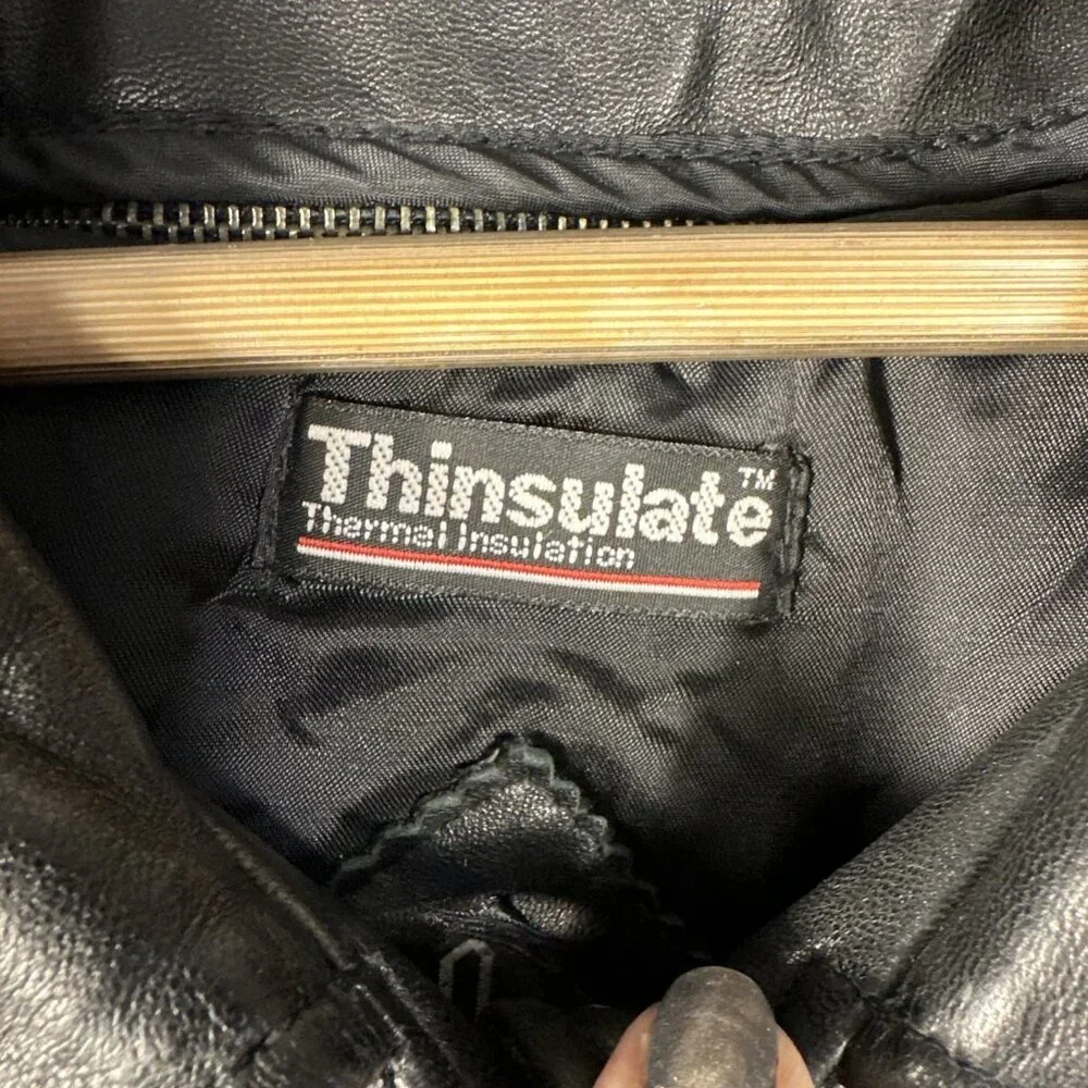 Vintage Tibor Leather Jacket 3X Womens Black Thinsulate Coat Removable Liner‎